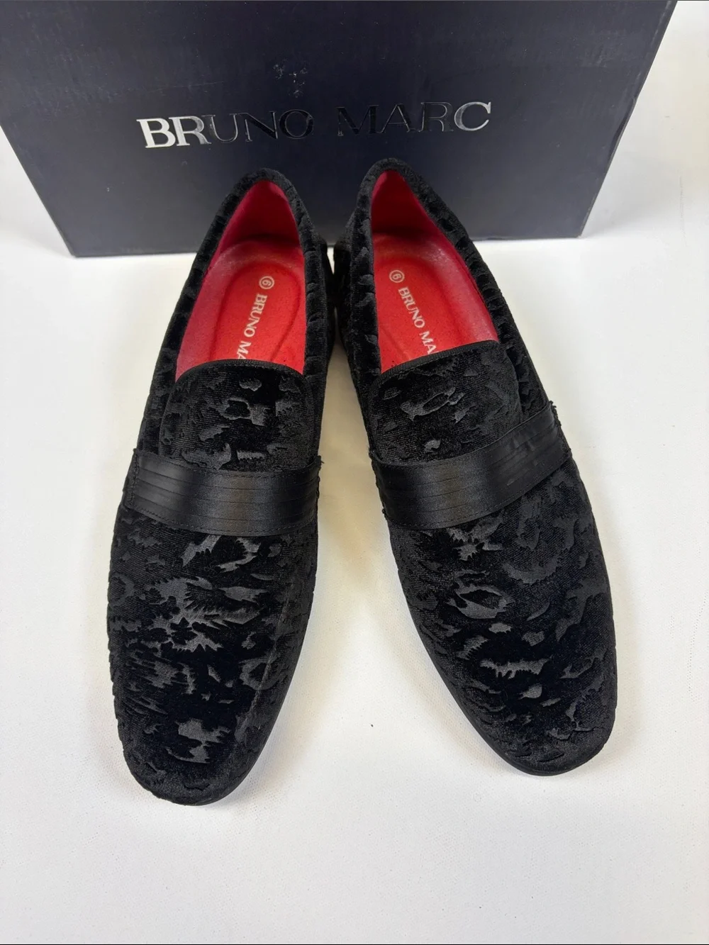 BRUNO MARC BOYS SIZE 6 BLACK VELVET FORMAL TUXEDO LOAFERS